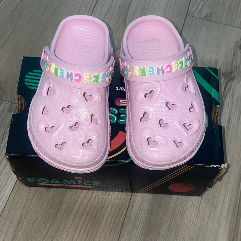 Skechers toddler Pink Foamies Clogs